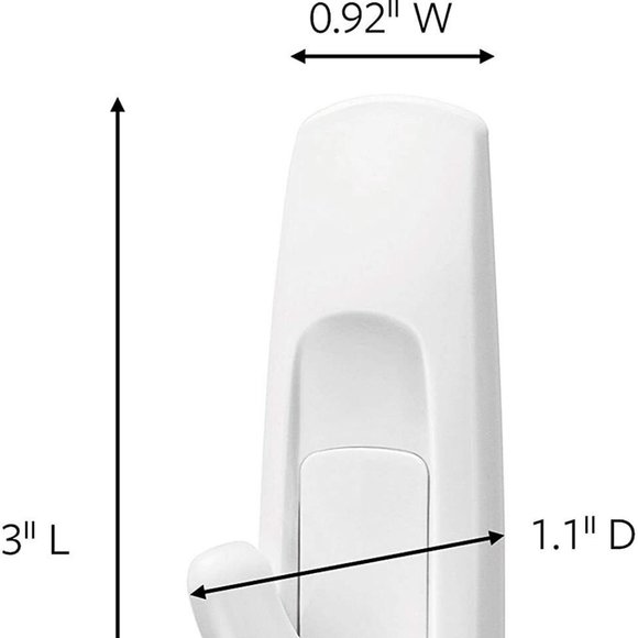 Command General Purpose Hooks Medium 3 lb Cap White 2 Hooks and 4 Strips/Pack - Picture 7 of 7